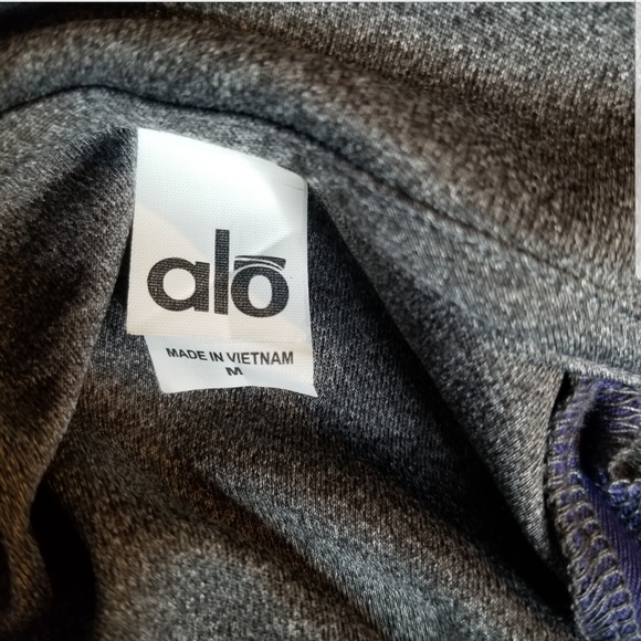 Alo Yoga Gray Blue 1/4 Zip Long Sleeve Pullover Shirt Men Athletic Gym Sz M - Picture 9 of 11